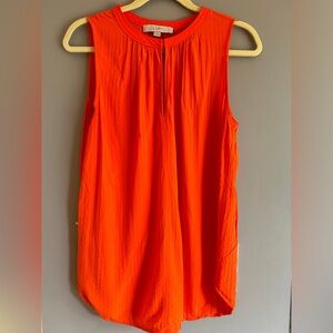 Loft size medium rayon textured sleeveless blouse. Orange looks great in summer!